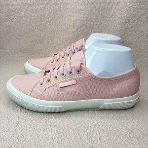 Superga Classic Lace Up Women's Pink Canvas Sneakers Women’s 8.5 Cotton Casual